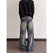 Trendy Wide Leg Cargo Jeans Retro Style For Men And Women Loose Straight Leg With Slight Flare Curved Logger Pants Spring Fashion_mkmklike.com