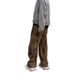 American Niche Design, Loose Fitting Patchwork, Vintage Jeans, Men's Trendy Brand 2025 Casual Wide Leg Silhouette Curved_mkmklike.com