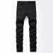 Men's Clothing Ripped Jeans Men's Washed Light White Straight Large Size Jeans Men Trendy_mkmklike.com