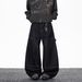 Streetwear Distressed Denim Jeans For Men - Hip Hop Baggy Pants With Custom Letter Print, High Waist Loose Fit Casual Trousers (Black, S-3XL)_mkmklike.com
