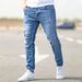 Summer 2026 Men's Slim Fit Skinny Jeans American Style Versatile Fashion Wholesale Trendy Denim_mkmklike.com