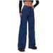 Women's Clothing Women's Wide Leg Jeans High Waist Stretch Denim Pants Comfortable Casual Trousers For Work & Daily Wear (Dark Blue)_mkmklike.com