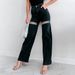 Distressed Straight-Leg Jeans For Women – High Waist Ripped Denim With Rhinestones (S-XL, Cotton, No Stretch, Fall Casual, Streetwear)_mkmklike.com