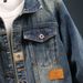 American Printed Denim For Men In Spring Autumn , New Loose And Trendy Top, Washed Workwear Jacket_mkmklike.com