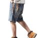 American Style Denim Shorts For Men In Summer, Ripped Brand Shorts, Casual Mid Length Trendy Cool Cropped Pants, And_mkmklike.com