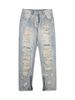 Men's Distressed Patchwork Jeans – Vintage Washed Relaxed Fit High Street Denim Pants With Button Fly (S-3XL, Blue G920)_mkmklike.com