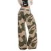 Men's Clothing Vintage American Camouflage Cargo Jeans For Men & Women - Oversized Straight-Leg Drop Crotch Jogger Pants With Drawstring Waist_mkmklike.com