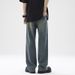 Men's Clothing Cleanfit Washed Distressed Loose Jeans Men's Retro Vibe Trendy Brand Flared Pants_mkmklike.com