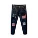 Men's Stretch Washed Denim Jeans - Slim Fit Patchwork Embroidery Streetwear Pants For Casual & Urban Style_mkmklike.com