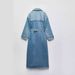 Women's Stylish Double-Breasted Denim Trench Coat With Belt - Loose Fit Mid-Length Casual Jacket For Spring (Blue, Black) - XS/S/M/L_mkmklike.com