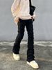 Men's Clothing Erosion Damaged Raw Edge Jeans Men Ins Trendy Brand High Street Straight Slim Flared Trousers Casual Women_mkmklike.com