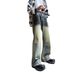 American Style High Street Niche Gradient Contrasting Design Jeans For Men's Summer New Washed Micro Flared Pants_mkmklike.com