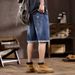 New Trendy Brand Embroidered Jeans Men's 5-point Simple Washed Five-point Pants Men's Fattened Plus-size Denim Shorts Men_mkmklike.com