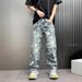 Men's Clothing Casual Washed Denim Jeans Loose Fit Versatile Relaxed Fit Washed Jeans – Classic Straight-Leg Denim Pants For Casual Comfort (XL-3XL)_mkmklike.com