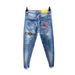 2025 Autumn Fashion Black Jeans Stick Rhinestone Slim Fit Stretch Jeans Man Letter Casual Spring Autumn Men Denim Pencil Pants_mkmklike.com