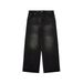 Vintage Washed Distressed Jeans For Men – Loose Fit Wide Leg Denim Pants (Black, Blue, S-XL)_mkmklike.com