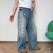 Men's Clothing Unisex Trendy Casual Straight Leg Denim Trousers Retro Graffiti Inkjet Versatile Simple Design_mkmklike.com