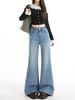 Women's Non-tight Flared Jeans, 2026 Spring New Style, High-waisted, Slimming, Wide-leg, For Petite Individuals,_mkmklike.com