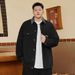 Trendy Brand Large Size Men's Denim Jacket Spring And Autumn Loose Fat Man Fattened Plus Embroidered Versatile Jacket Gown Men_mkmklike.com