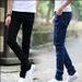 Spring And Autumn Elastic Jeans Men's Slim Fit Small Feet Casual Straight Leg Korean Style Trendy Black Stain Resistant_mkmklike.com
