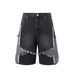 Summer Creative Five-pointed Star Splicing Denim Medium Pants High Street Loose Straight Men's And Women's Shorts Tide_mkmklike.com