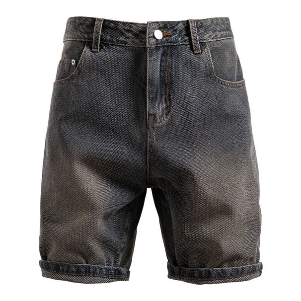 Men's Clothing Starry Sky Pattern Denim Shorts Retro Straight Leg Shorts Men's Denim Shorts_mkmklike.com