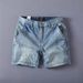 Men's Trendy Washed Denim Shorts Straight Leg Casual Jeans Retro Loose Versatile Shorts_mkmklike.com