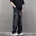 Vintage Washed Distressed Jeans – Oversized Straight-Leg Denim With Artful Rips (S-XXXL, Lightweight Cotton, 90s Streetwear Revival)_mkmklike.com