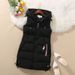 Down padded waistcoat for women autumn-winter sleeveless vest mid-length hooded vest_mkmklike.com