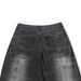 Vintage Washed Denim Pants For Men - Relaxed Wide Leg, Distressed Gray, Mid-Rise Zip Fly For Retro Street Style_mkmklike.com
