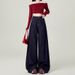 Tall High-Waisted Extra Long American High Street Dark Blue Wide-Leg Jeans For Women Autumn Winter Slimming Loose_mkmklike.com