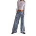Women's Relaxed Wide-Leg Jeans With Elastic Waist & Stylish Pleats - Comfortable Stretch Denim For Casual & Streetwear Fashion_mkmklike.com
