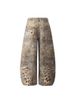 Wide Leg Jeans Distressed Leopard Print Loose Fit Retro Straight Leg Slimming And Draping Men And Women_mkmklike.com
