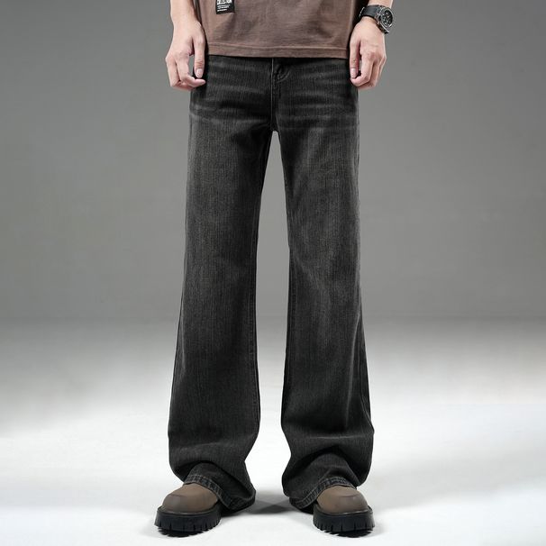 Men's Ice Silk Jeans - Summer Thin Loose Straight Leg Wide Pants For Teen Boys & Youth Fashion Trends_mkmklike.com