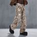 Men's Loose Straight Leg Jeans With Leopard Print & Distressed Details - Streetwear Casual Pants For Trendy Looks_mkmklike.com
