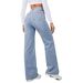 K Women's Elastic Loose Straight Leg Jeans_mkmklike.com