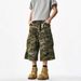 Men's Clothing Retro Heavy Washed Men's Outdoor Loose Multi Pocket Sports Camouflage Workwear Shorts Straight Leg Cropped Pants Summer_mkmklike.com