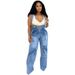 Women's Clothing Women's Summer Street Casual Zipper Washed Jumpsuit_mkmklike.com