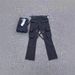 "Utility Cargo Flare Pants Adjustable Drawstring Waist With Multiple Pockets, Unisex Workwear-Inspired Trousers In Distressed Denim For Street Style"_mkmklike.com