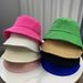 Hot Sale Plain Terry Towelling Bucket Adult Spring Autumn Outdoor Panama Hip Hop Casual Fisherman Hat Unisex Solid Color Bob_mkmklike.com
