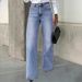 Women's Clothing Vintage Wash Denim Jeans For Women – Multi-Button Detail Straight Leg (S-XXL)_mkmklike.com