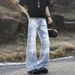 Men's Graffiti Print Distressed Jeans – Vintage Washed Denim Pants With Streetwear Style For Hip-Hop & Urban Fashion_mkmklike.com