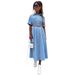Women's Clothing New Mid Length Shirt Denim Dress A Line_mkmklike.com