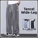 Men's Summer Ice Silk Jeans Loose Fit Ultra Thin Lyocell Straight Leg Durable Drawstring Work Pants_mkmklike.com