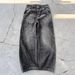 Gothic Punk Cargo Pants - Y2K Harajuku Vintage Washed Wide-Leg Jeans With Distressed Details_mkmklike.com