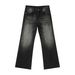 Nirben American High Street Style Whiskered Washed Jeans Flared Loose Straight Leg Pants mid Waist Long Non-Stretch Blue_mkmklike.com