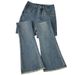 High Waist Stretch Flared Jeans For Women - Vintage Washed Denim With Raw Hem & Bootcut Design_mkmklike.com