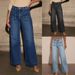 High Waist Straight Leg Jeans For Women - Vintage Washed Denim Pants (Dark Blue/Light Blue/Black)_mkmklike.com