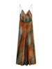 Women's clothing style sleeveless tie-dye waisted medium-length suspender dress female 8025438_mkmklike.com