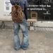 Men's Retro Vintage Pleated Scimitar Jeans Button down Slim Fit Straight Leg Casual Trousers American High Street Style_mkmklike.com
